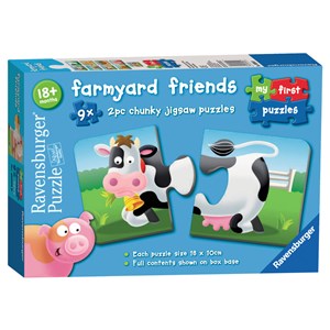 Ravensburger (06904) - "Farmyard Friends" - 2 brikker puslespil