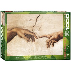 Eurographics (6000-2016) - Michelangelo: "The Creation of Adam" - 1000 brikker puslespil