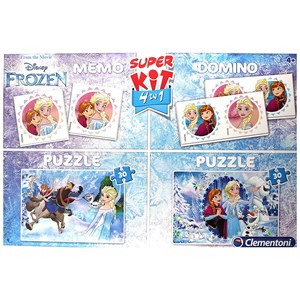 Clementoni (08216) - "Frozen + Memo + Domino" - 30 brikker puslespil