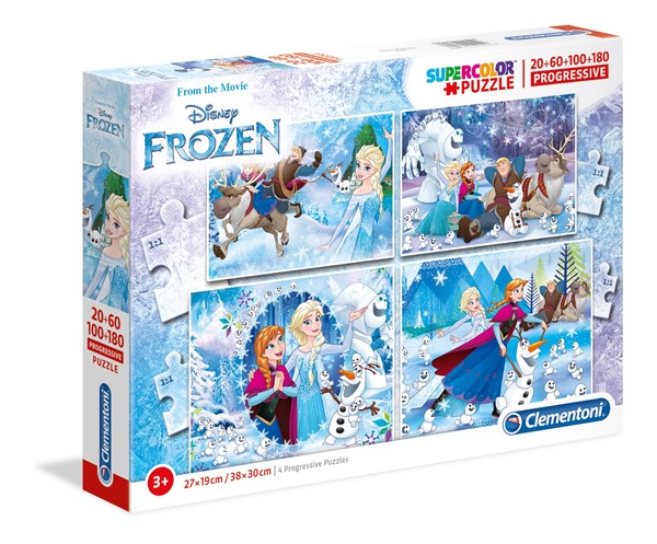 Clementoni (07723) - "Frozen" - 20 60 100 180 brikker puslespil