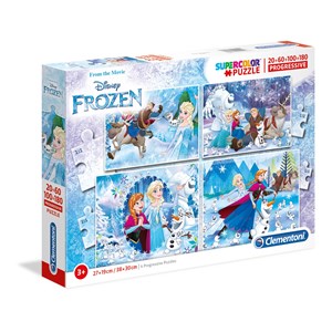 Clementoni (07723) - "Frozen" - 20 60 100 180 brikker puslespil