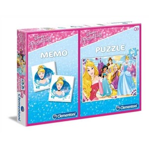 Clementoni (07915) - "Disney Princess + Memo" - 60 brikker puslespil