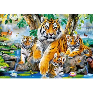 Castorland (C-104413) - "Tigers by the Stream" - 1000 brikker puslespil