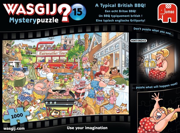 Jumbo (19163) - "Wasgij Mystery 15 - A Typical British BBQ!" - 1000 brikker puslespil
