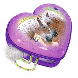 Ravensburger (12119) - "Hjerteboks, Heste" - 54 brikker puslespil