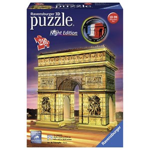 Ravensburger (12522) - "Arch of Triumph at Night" - 216 brikker puslespil