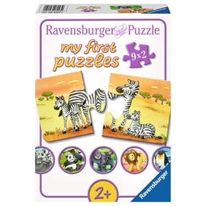 Ravensburger (06943) - "Cute Animal Families" - 2 brikker puslespil