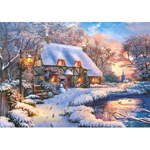 Castorland (B-53278) - "Winter Cottage" - 500 brikker puslespil