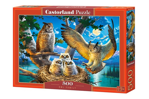 Castorland (B-53322) - "Owl Family" - 500 brikker puslespil