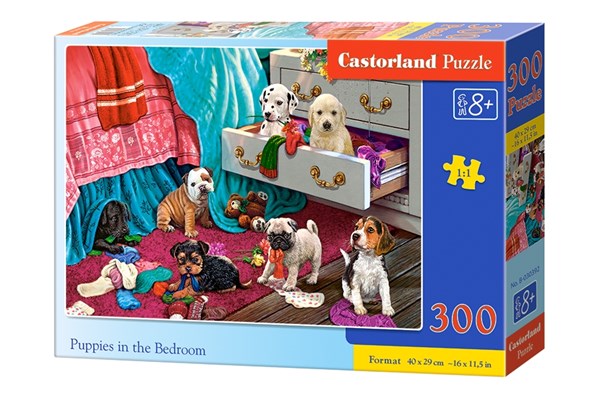 Castorland (B-030392) - "Puppies in the Bedroom" - 300 brikker puslespil