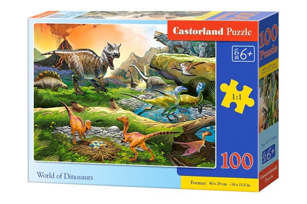 Castorland (B-111084) - "World of Dinosaurs" - 100 brikker puslespil