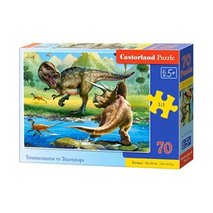 Castorland (B-070084) - "Tyrannosaurus vs Triceratops" - 70 brikker puslespil