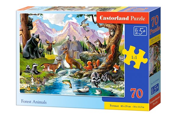 Castorland (B-070091) - "Forest Animals" - 70 brikker puslespil
