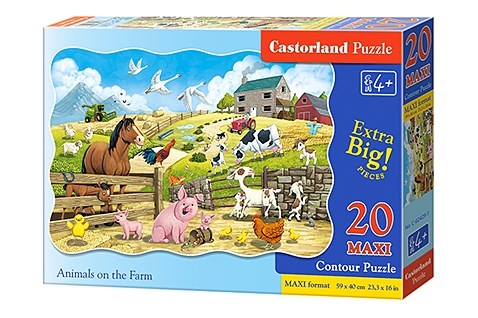Castorland (C-02429) - "Animals on the Farm" - 20 brikker puslespil