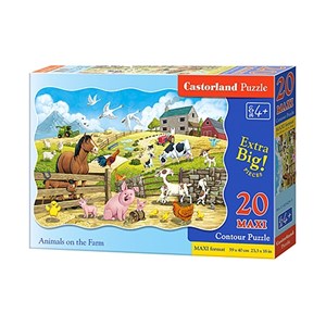 Castorland (C-02429) - "Animals on the Farm" - 20 brikker puslespil