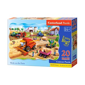 Castorland (C-02436) - "Work on the Farm" - 20 brikker puslespil