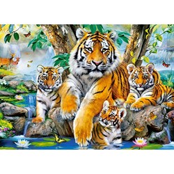 Castorland (B-13517) - "Tigers by the Stream" - 120 brikker puslespil