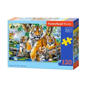 Castorland (B-13517) - "Tigers by the Stream" - 120 brikker puslespil