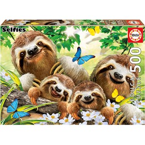 Educa (18450) - "Sloth Family Selfie" - 500 brikker puslespil