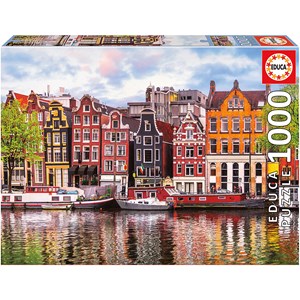 Educa (18458) - "Huse I Amsterdam" - 1000 brikker puslespil