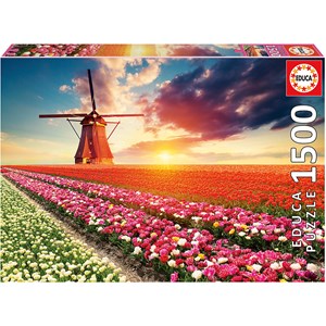 Educa (18465) - "Tulipaner i Holland" - 1500 brikker puslespil