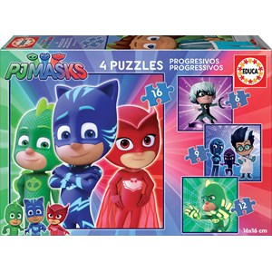 Educa (17731) - "PJ Masks" - 6 9 12 16 brikker puslespil