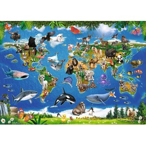 Ravensburger (05555) - "Animals around the World" - 24 brikker puslespil