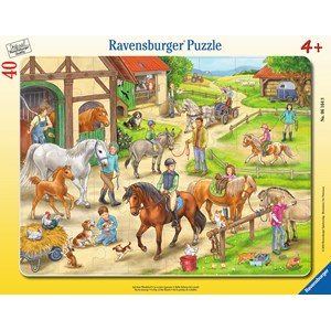 Ravensburger (06164) - "On the Horse Farm" - 40 brikker puslespil