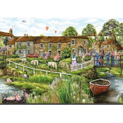 Falcon (11216) - Fiona Osbaldstone: "Village Life" - 1000 brikker puslespil