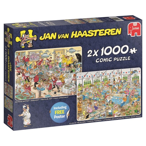 Jumbo (19083) - Jan van Haasteren: "Food Frenzy" - 1000 brikker puslespil