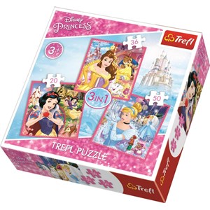 Trefl (34833) - "Disney Princess" - 20 36 50 brikker puslespil