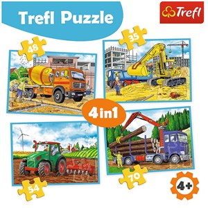 Trefl (34298) - "Large construction machines" - 35 48 54 70 brikker puslespil