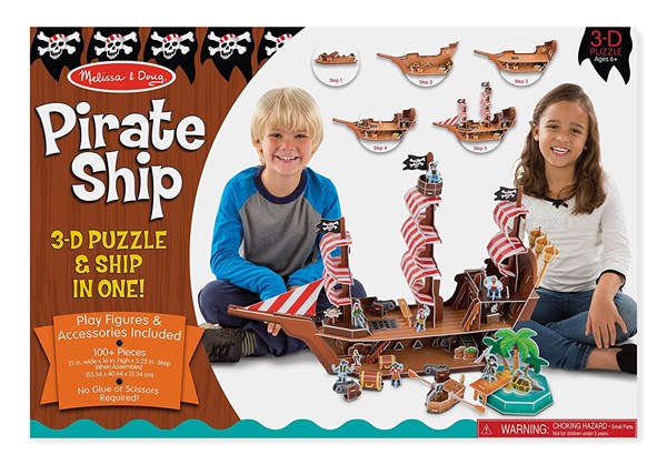 Melissa and Doug (9045) - "Pirate Ship" - 100 brikker puslespil