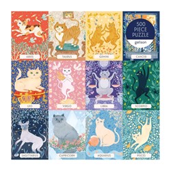 Chronicle Books / Galison (9780735357068) - "Cat Zodiac" - 500 brikker puslespil