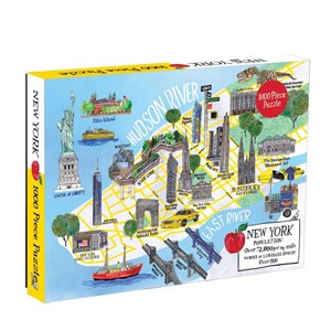 Chronicle Books / Galison (9780735354265) - "New York City Map" - 1000 brikker puslespil
