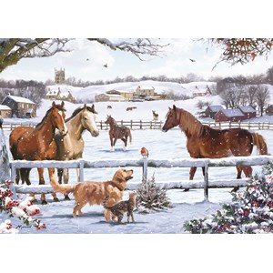 Otter House Puzzle (74739) - "Christmas On The Farm" - 1000 brikker puslespil