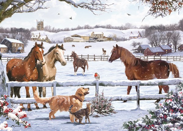 Otter House Puzzle (74739) - "Christmas On The Farm" - 1000 brikker puslespil