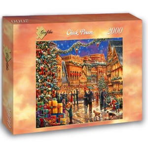 Grafika (02903) - Chuck Pinson: "Christmas at the Town Square" - 2000 brikker puslespil