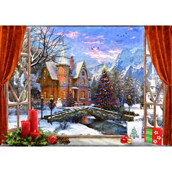 Bluebird Puzzle (70190) - Dominic Davison: "Christmas Mountain View" - 1500 brikker puslespil