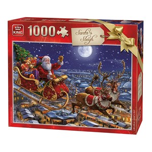 King International (05768) - "Christmas Santa Sleigh" - 1000 brikker puslespil