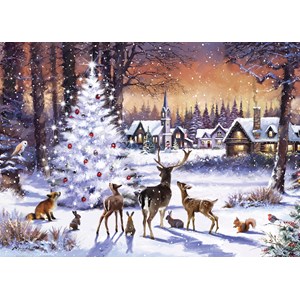 Otter House Puzzle (74740) - "Christmas Gatheringotter" - 1000 brikker puslespil