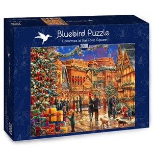 Bluebird Puzzle (70057) - Chuck Pinson: "Christmas at the Town Square" - 2000 brikker puslespil