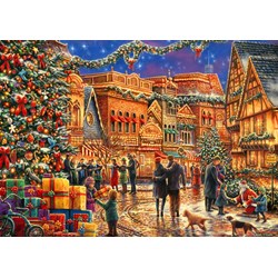 Bluebird Puzzle (70057) - Chuck Pinson: "Christmas at the Town Square" - 2000 brikker puslespil