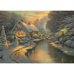 Schmidt Spiele (59492) - Thomas Kinkade: "On Christmas Eve" - 1000 brikker puslespil