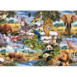 King International (55874) - "Animal Collection" - 500 1000 brikker puslespil