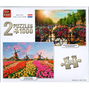 King International (05810) - "Sunrise Over Amsterdam & Zaanse Schans" - 1000 brikker puslespil