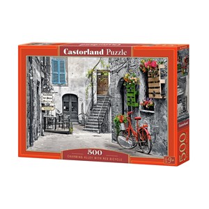 Castorland (B-53339) - "Charming Alley with Red Bicycle" - 500 brikker puslespil