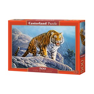 Castorland (B-53346) - "Tiger on the Rocks" - 500 brikker puslespil
