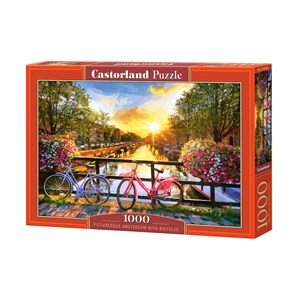 Castorland (C-104536) - "Picturesque Amsterdam With Bicycles" - 1000 brikker puslespil