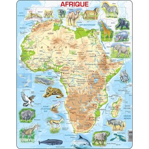 Larsen (A22-FR) - "Africa Physical Map" - 63 brikker puslespil